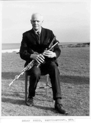 Sean Reid in Bettystown, 1969, playing the Leo Rowsome set made for him (and now played by Liam O'Flynn)